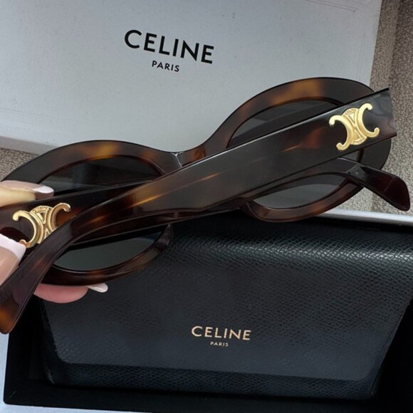 Celine Triomphe Oval Brown Sunglasses